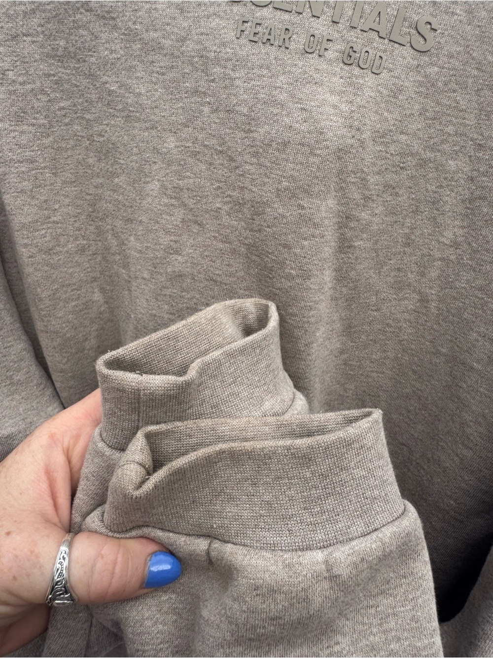Fear of God ESSENTIALS Taupe Hoodie Pullover Size S - Picture 7 of 16